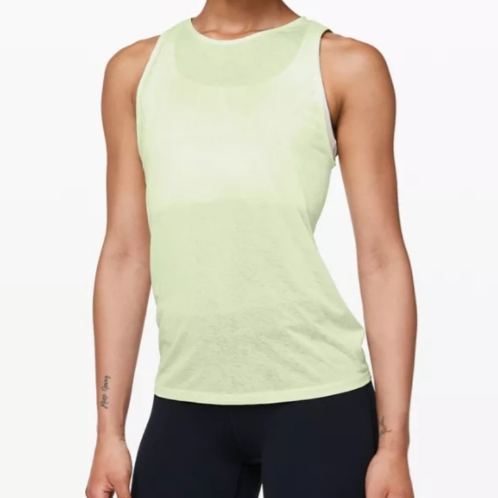 Lululemon size 0 women's soul Stride yellow tank top